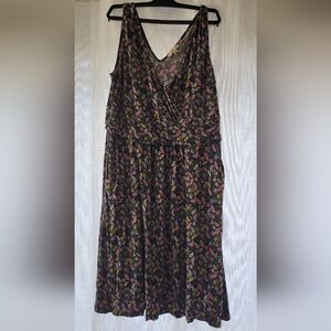 Boden Wrap Floral Midi Dress, Size 14R, with pockets